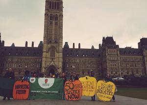 The Harvesting Freedom caravan on Parliament Hill in Ottawa.