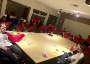 Inter Pares welcomes caravan members at our office with a meal.