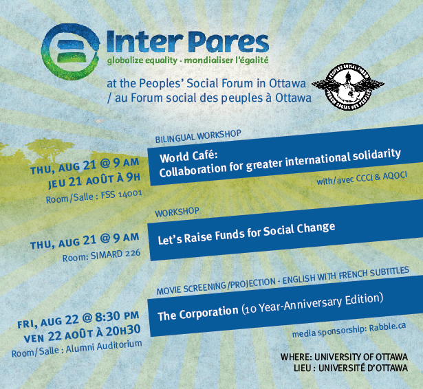 Inter Pares at the Peoples' Social Forum