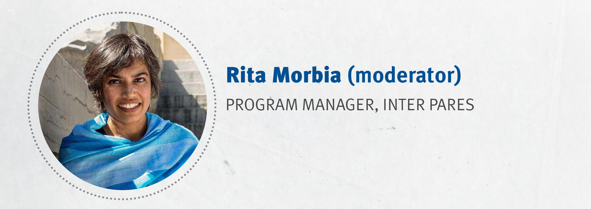 Rita Morbia, program manager Inter Pares