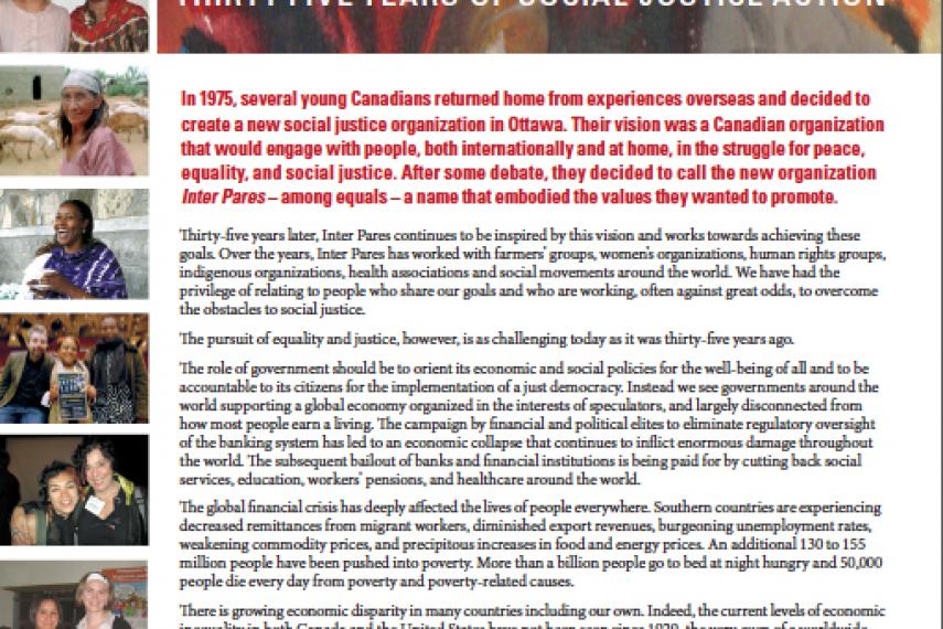 Page couverture du rapport annuel 2010