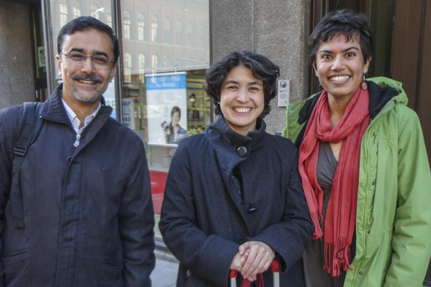 Afsar Jafri from Focus on the Global South, Sanya Reid Smith from Third World Network – Asia, and Inter Pares staff member Rita Morbia.