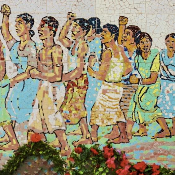 In Bangladesh In Bangladesh: a memorial to murdered activist Korunamoyee.