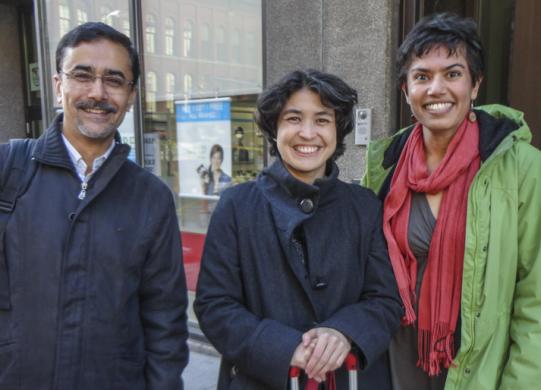 From left to right Afsar Jafri from Focus on the Global South, Sanya Reid Smith from Third World Network – Asia, and Inter Pares staff member Rita Morbia.