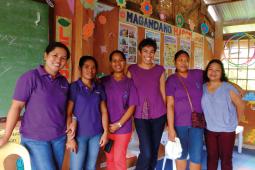 Rita Morbia (third from right) with members of a community women’s organization supported by Likhaan in Quinapondan, Eastern Samar, the Philippines.
